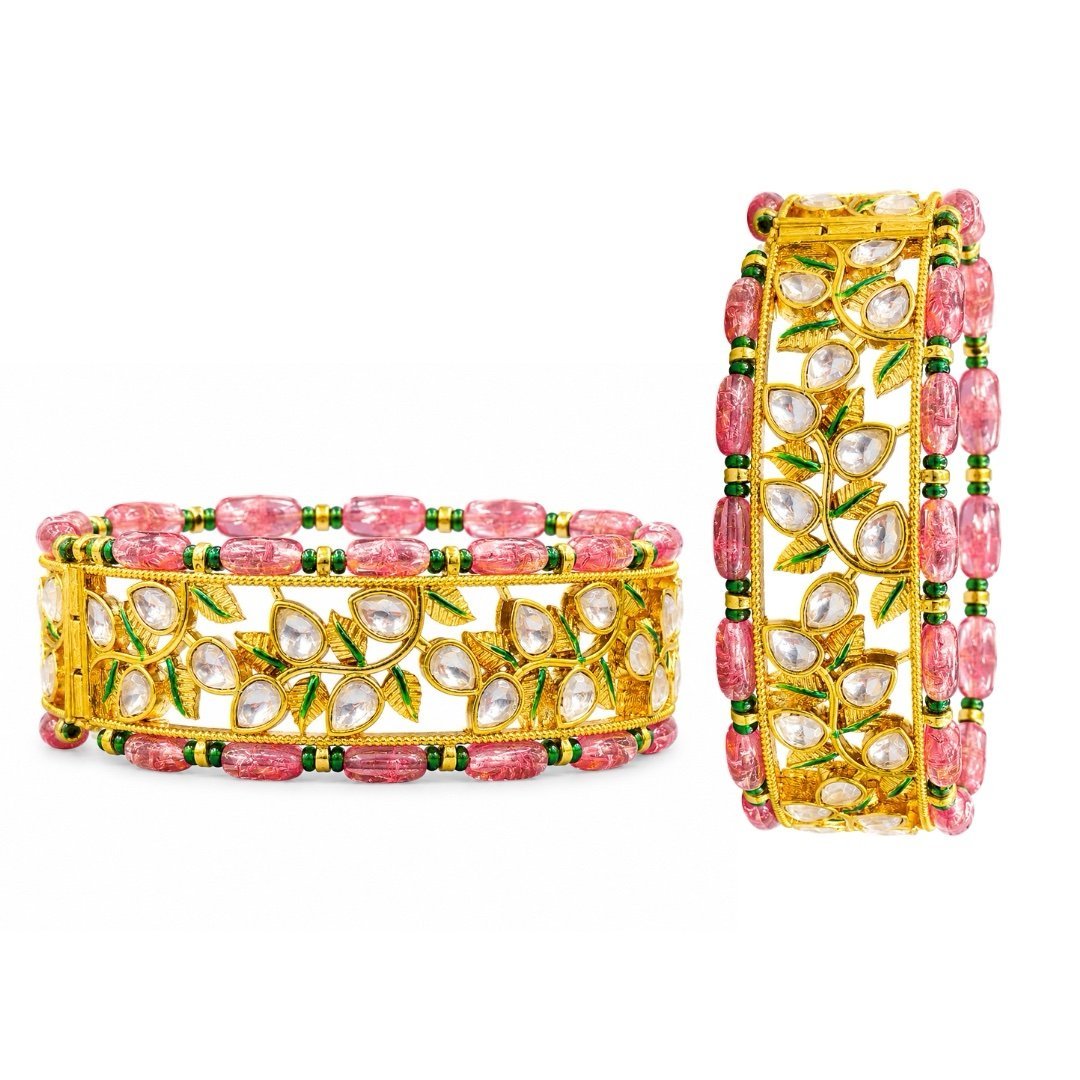 Gulnaar Pink Kundan Kada