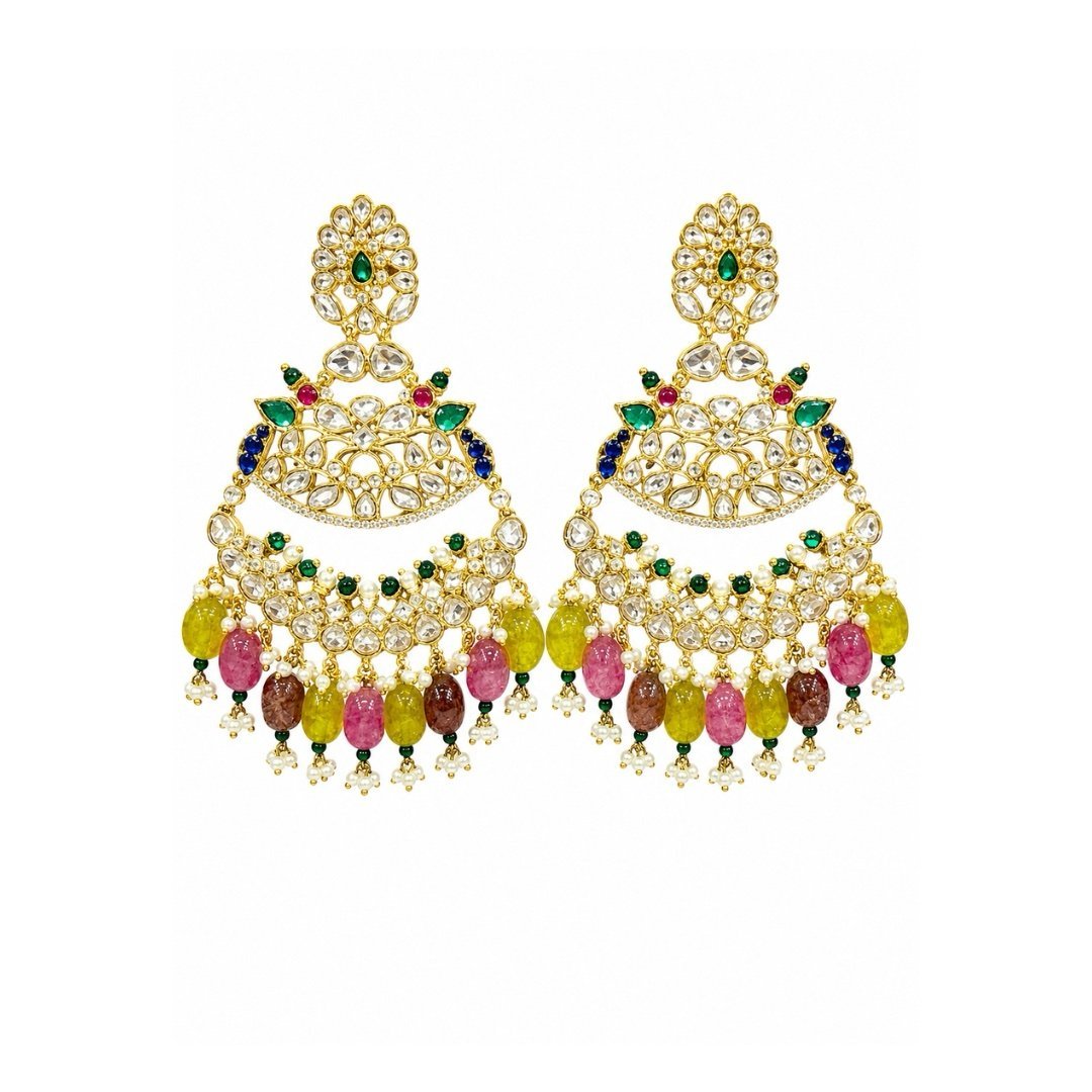 Rangrez Kundan Chandbali Earrings