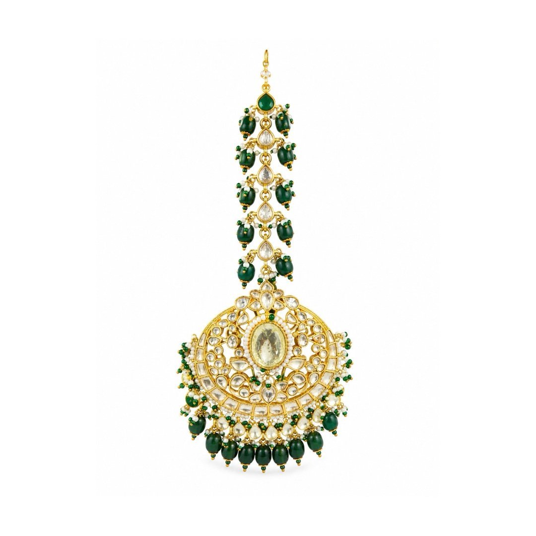 Zareen Emerald Kundan Maang Tikka